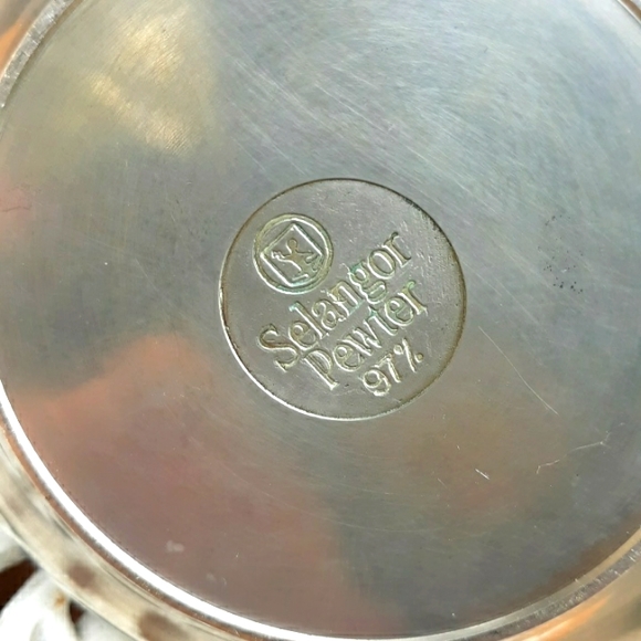 EUC SELANGOR PEWTER MID-CENTURY CREAMER AND SUGAR BOWL - Picture 8 of 10